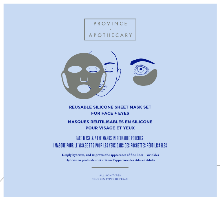 Reusable Silicone Sheet Mask Set for Face + Eyes