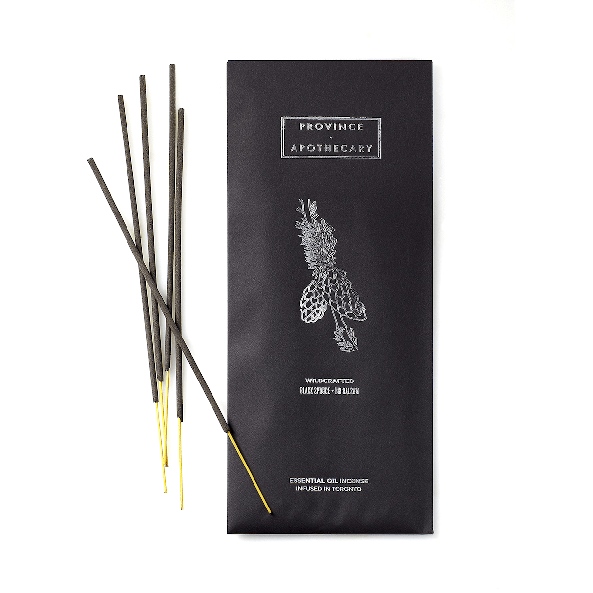 Black Spruce + Fir Essential Oil Incense Sticks - Province Apothecary